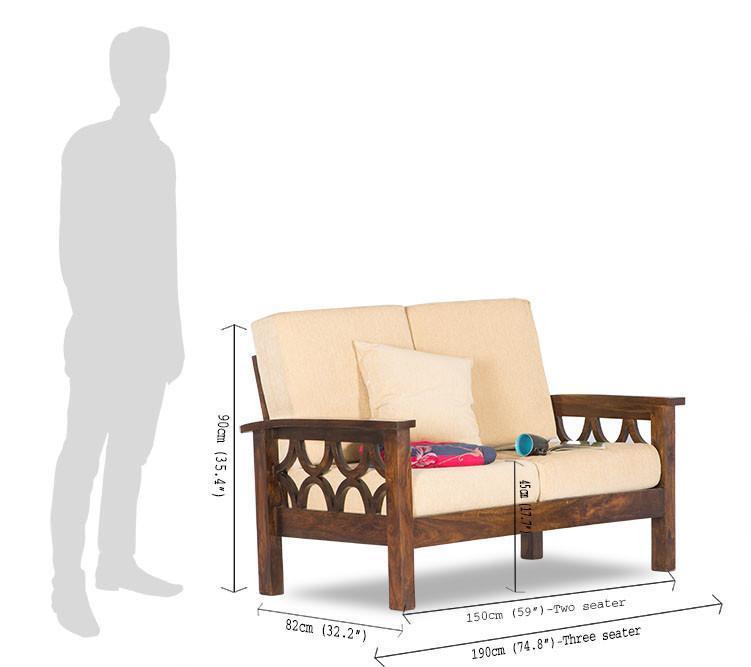 Solid Wood Sofa Set Audister - 190x150x66 Cm | Handmade, Classic European Design, Microfiber Fabric, No Assembly Required, Customizable Color Options