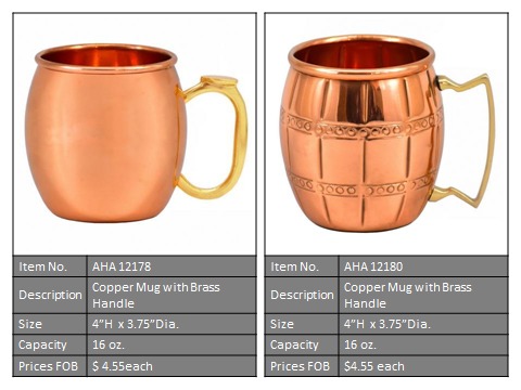 Copper Mug - 4.75" X 3.75", Hammered Copper Finish | Sturdy Brass Handle, High Thermal Properties, Leak-resistant, Stylish Design For Serving And Drinking