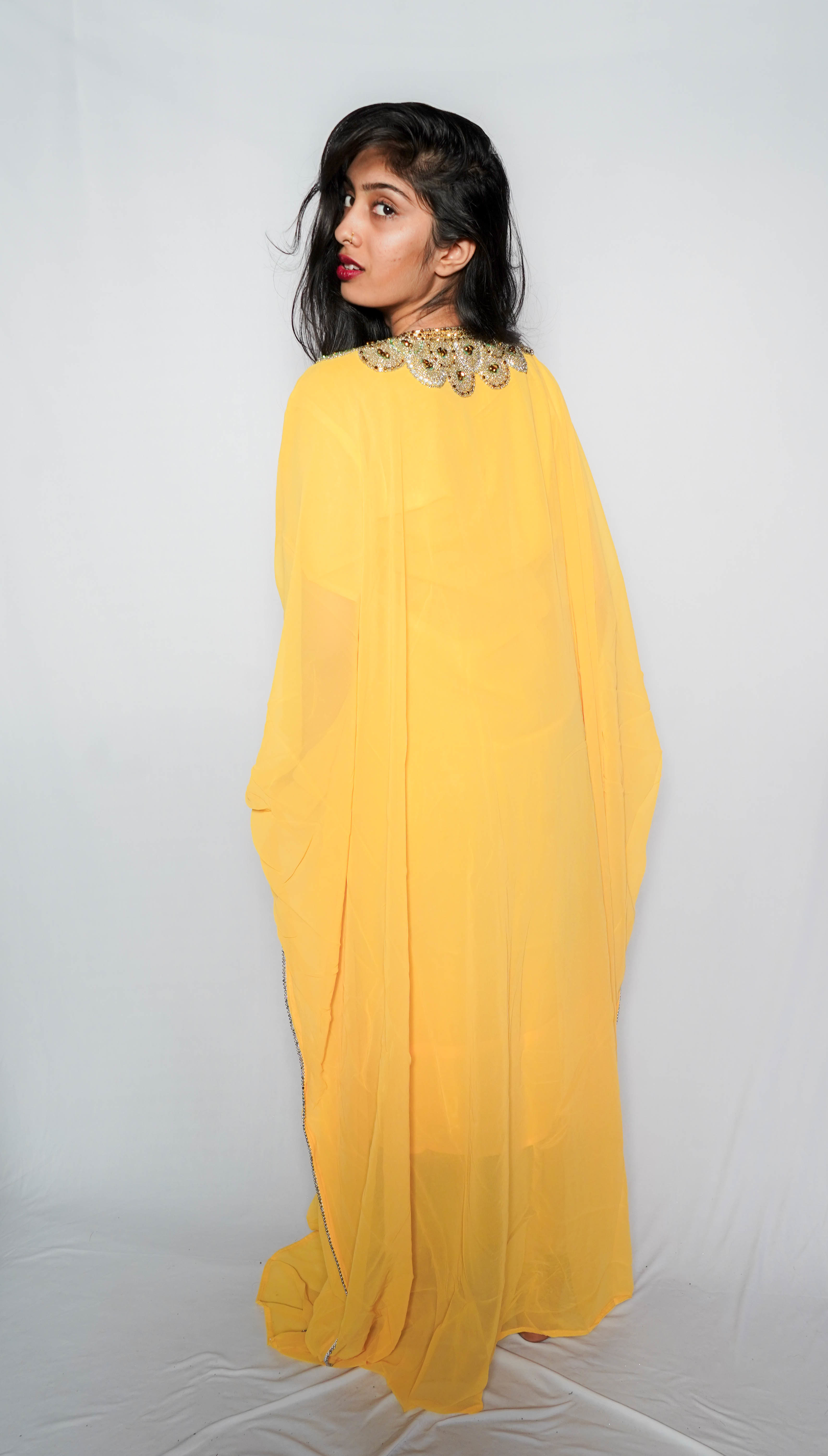 Yellow Embroidered Kaftan