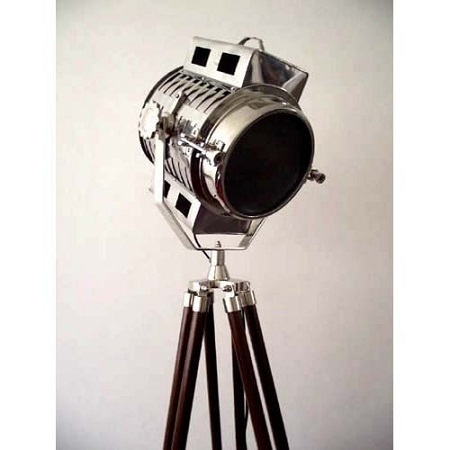 Golden & Brown Vintage Brass Nautical Binocular With Leather Case