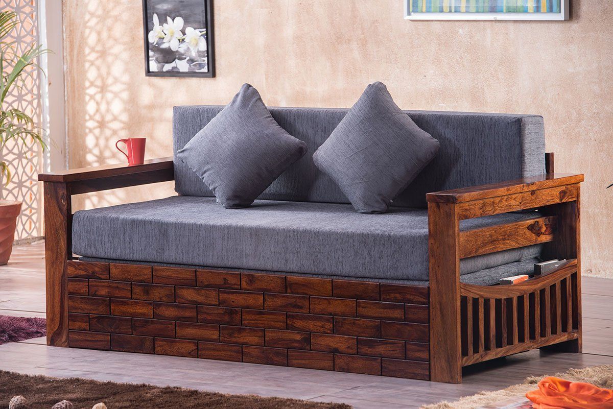 Solid Wood Sofa Cum Bed Majesty No Assembly Required