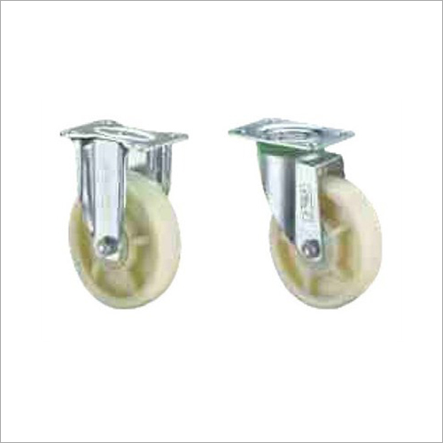 Double PU Caster Wheel - 3" to 5" Size, Silver Color | Industrial Use, Weight Capacity 70-90 kgs, Durable Build