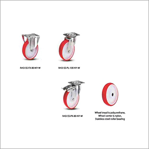 SS PU Caster Wheel - Silver, Size 80mm & 100mm, Load Capacity 130-150 Kgs | Industrial Use, Wheel Size 1.5 Inch Onwards, Durable Material