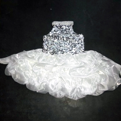 Kids Fancy Dress Frock - Silk and Cotton Blend, Size S | Elegant White Design for Rainy, Spring, Summer, and Winter Seasons
