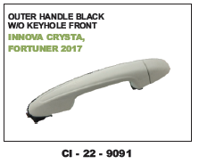 Black Outer Handle Innova, Crysta, Fortuner 2017 (Cinew) Vehicle Type: 4 Wheeler
