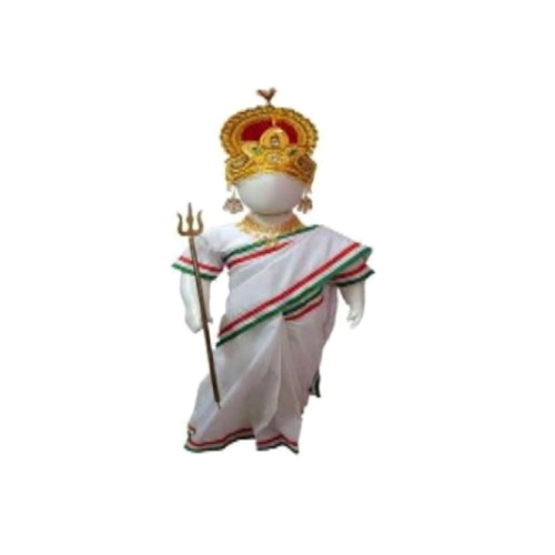 Bharat Mata Dress - Cotton Fabric, Medium Size, White Color | Versatile Uniform For Rainy, Spring, Summer, And Winter Seasons