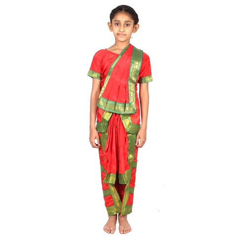 Red And Green Bharatnatyam Dress