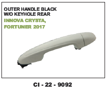 ब्लैक आउटर हैंडल इनोवा, क्रिस्टा, फर्ट्यूनर 2017 (सिनेव) वाहन का प्रकार: 4 व्हीलर
