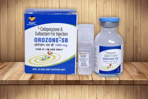 पाउडर सेफोपेराज़ोन 500 मिलीग्राम और सुल्बैक्टम 500 मिलीग्राम इक्वेट 1 ग्राम इंजेक्शन