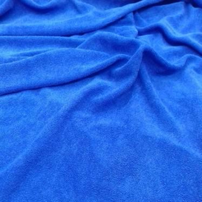 Blue Pareo Beach Terry Towel Fabric - 100% Micro Polyester, Width 60-82 Inches, Blue Color | One Side Terry, Washable, Ideal for Garment Industry