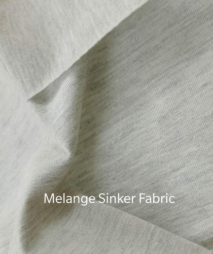 Melange Sinker Fabric - PC 55% Cotton 45% Polyester, 42 Inch Tubular Width | Exceptionally Soft, Quick Dry, Washable, Available in Solid and Melange Colors