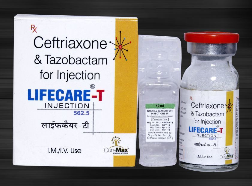 Ceftriaxone 500 Mg & Tazobactam 62.5 Mg Injection