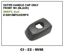 Outer Handle Front Cap - Durable Plastic Material, Compatible with 4-Wheeler Vehicles, Includes Warranty