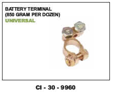 Battery Terminal 850 Gm (Cinew) - 850 Grams Per Dozen | Suitable For 4-wheelers, Warranty Included