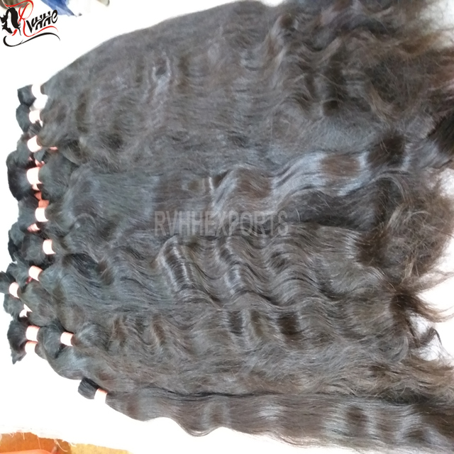 Indian Bulk Premium Human Hair Extension - 100% Remy Virgin Natural Hair, 10-30 Inch Lengths, No Shedding, Double Weft Design, Easily Restyled, 1 Year Warranty