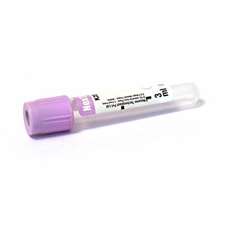 Vacuum Blood Collection Tube (K3 Edta Tube) 3ml - Plastic Material, 3ml Size | Convenient System With Disposable Needles & Tubes, Reducing Blood Exposure