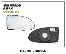Sub Mirror Verna Type-1 - Designed for 4 Wheeler Vehicles, Warranty Included | Durable Build, Enhanced Visibility, Reliable Performance