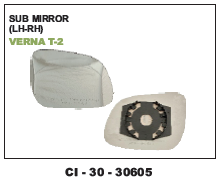 Sub Mirror Verna T-2 - 4 Wheeler Vehicle Type | Warranty Included, Engineered for Optimal Compatibility and Functionality