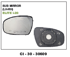 Sub Mirror Elite I20 - 4 Wheeler Compatible | Warranty Included, Exceptional Durability and Ideal Reflective Clarity for Enhanced Driving Experience