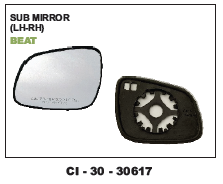 Sub Mirror Beat - Durable Plastic Material, Standard Size | Designed for 4-Wheelers, Includes Warranty