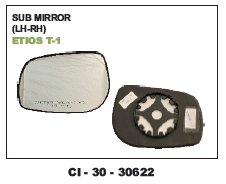 Sub Mirror Etios T-1 (Cinew) - Automotive Mirror for 4-Wheeler | Warranty Included for Long-Term Durability and Performance
