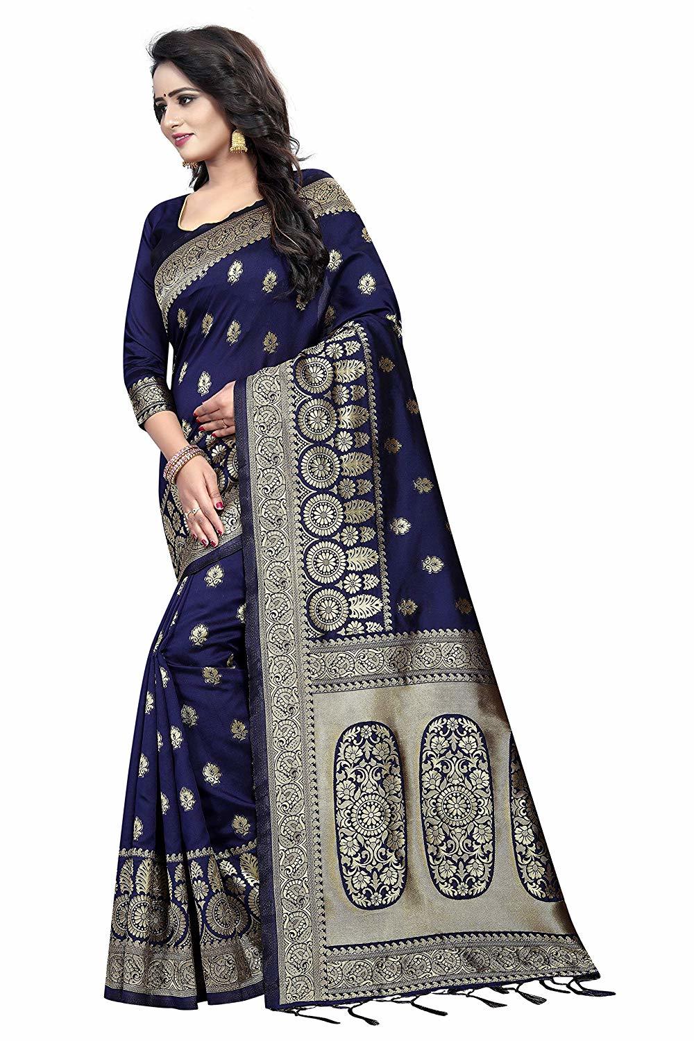 Navy Blue Silk Saree