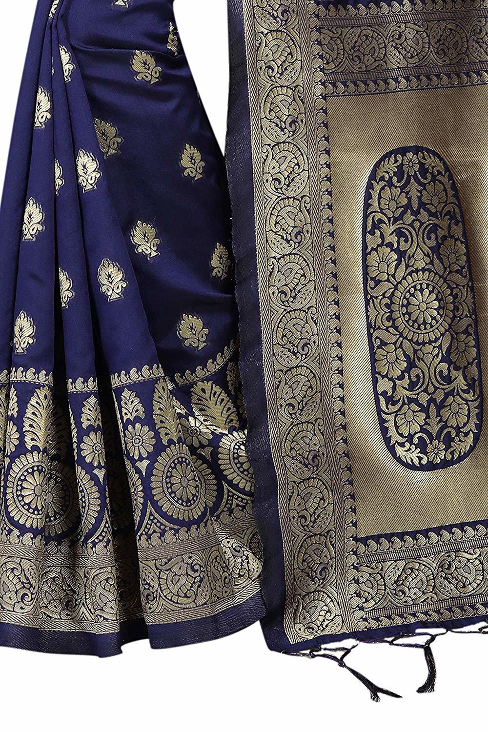 Navy Blue Silk Saree