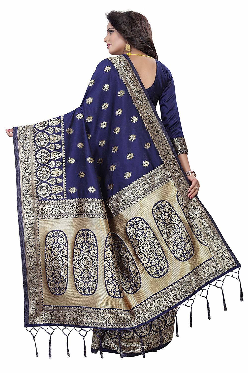 Navy Blue Silk Saree