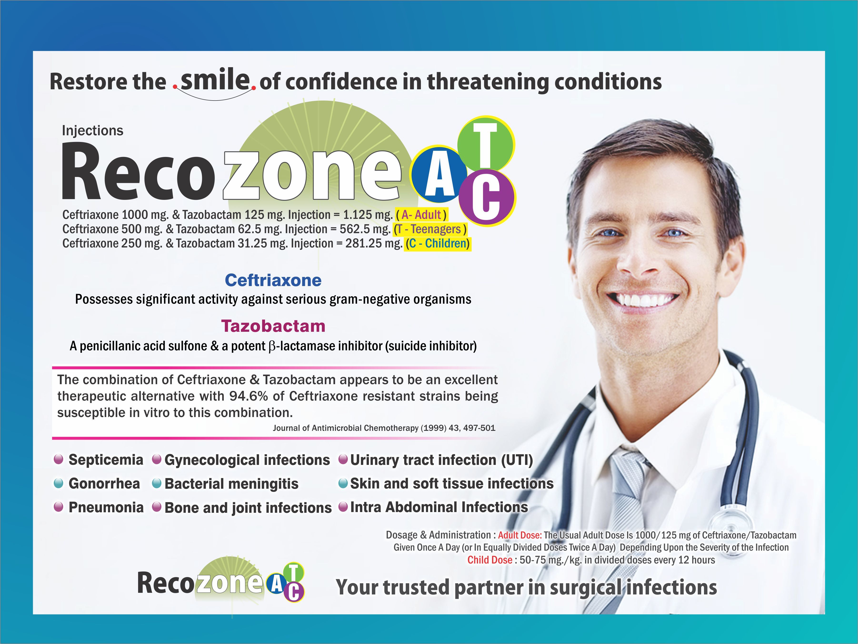 Ceftriaxone 1 Gm & Tazobactam 125 Mg Injection