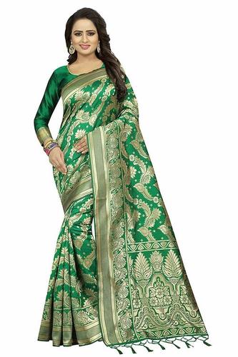 ग्रीन सिल्क साड़ी