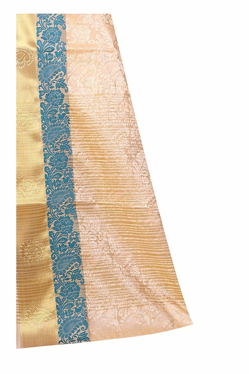 Ladies Casual Plain Saree - Cotton Silk, Chiku Color, Floral Print, Banarsi Style, Hand Embroidery, Skin-friendly And Lightweight