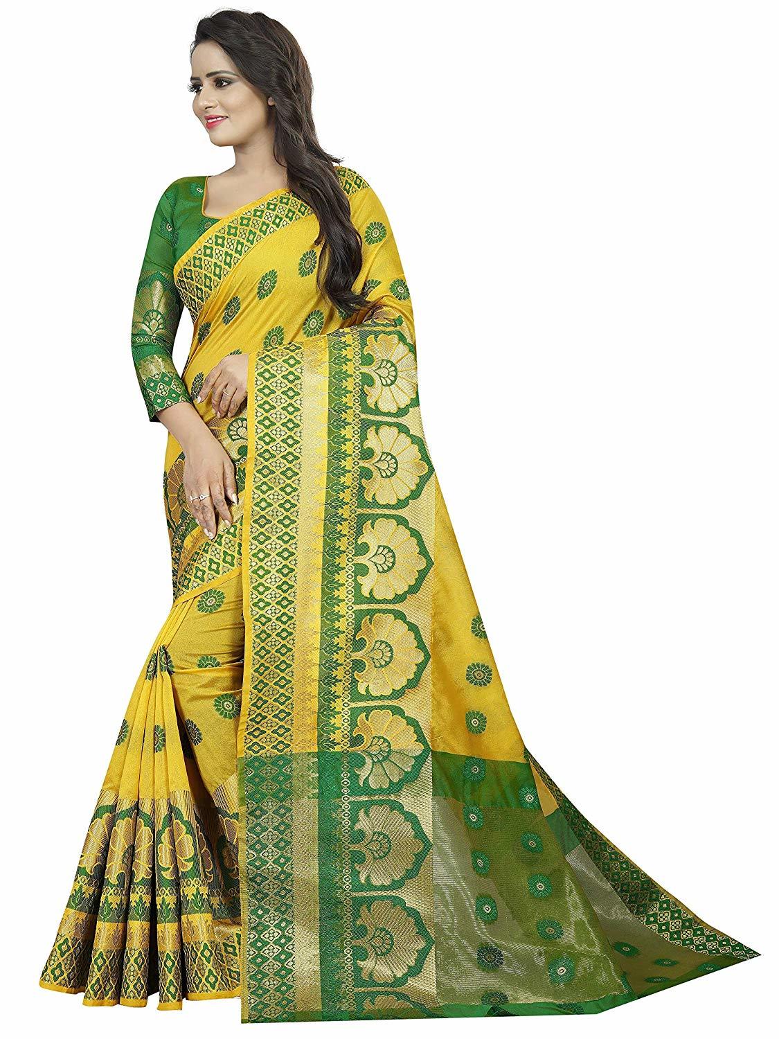 Yellow Silk Saree