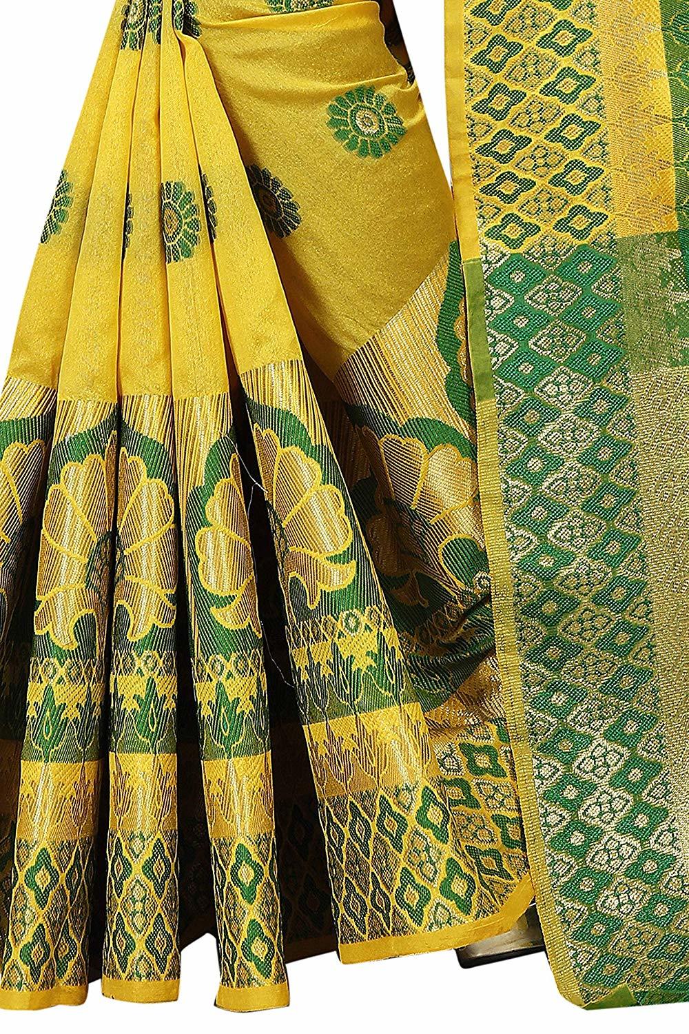 Yellow Silk Saree