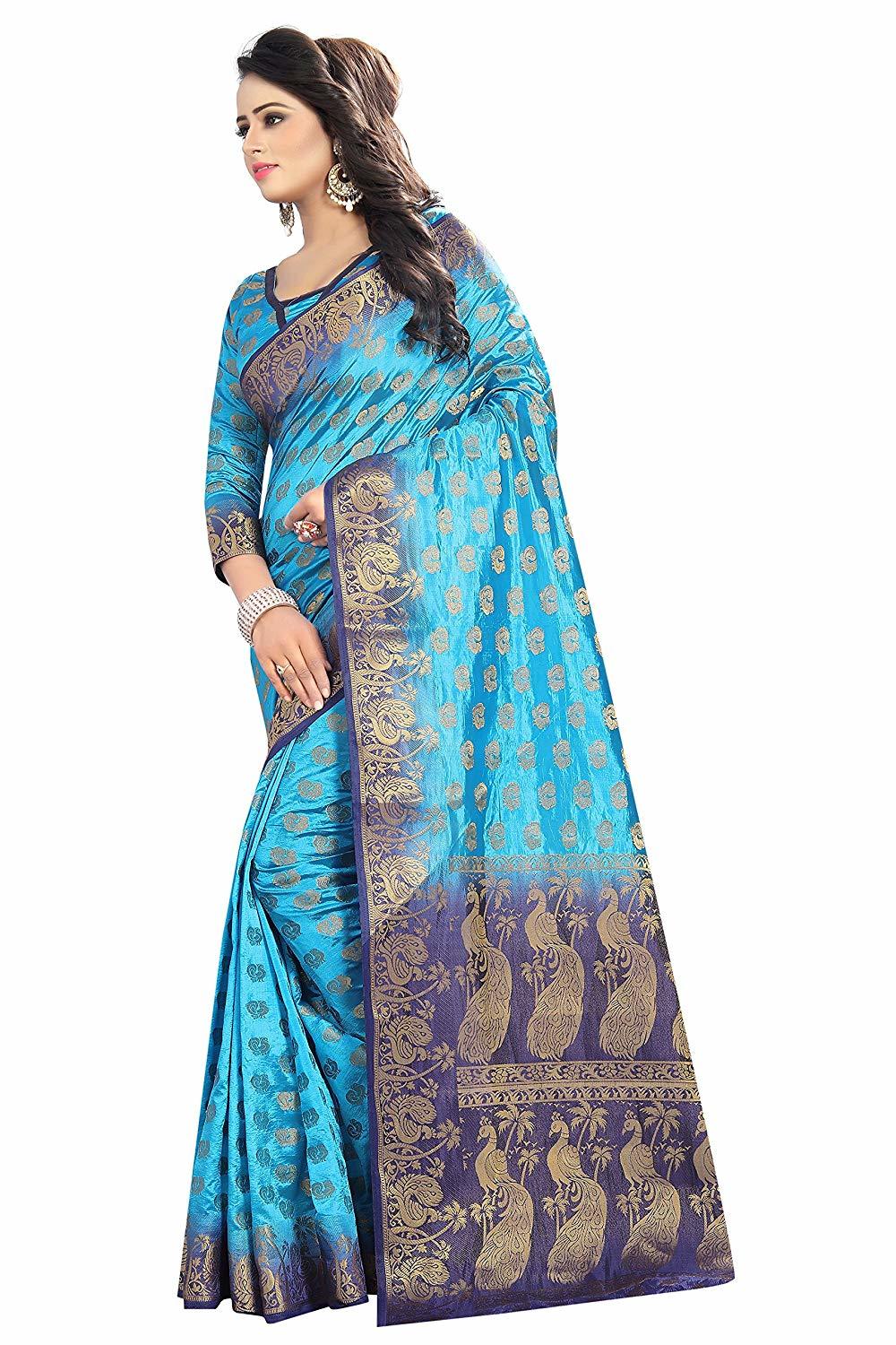 Sky Blue Silk Saree