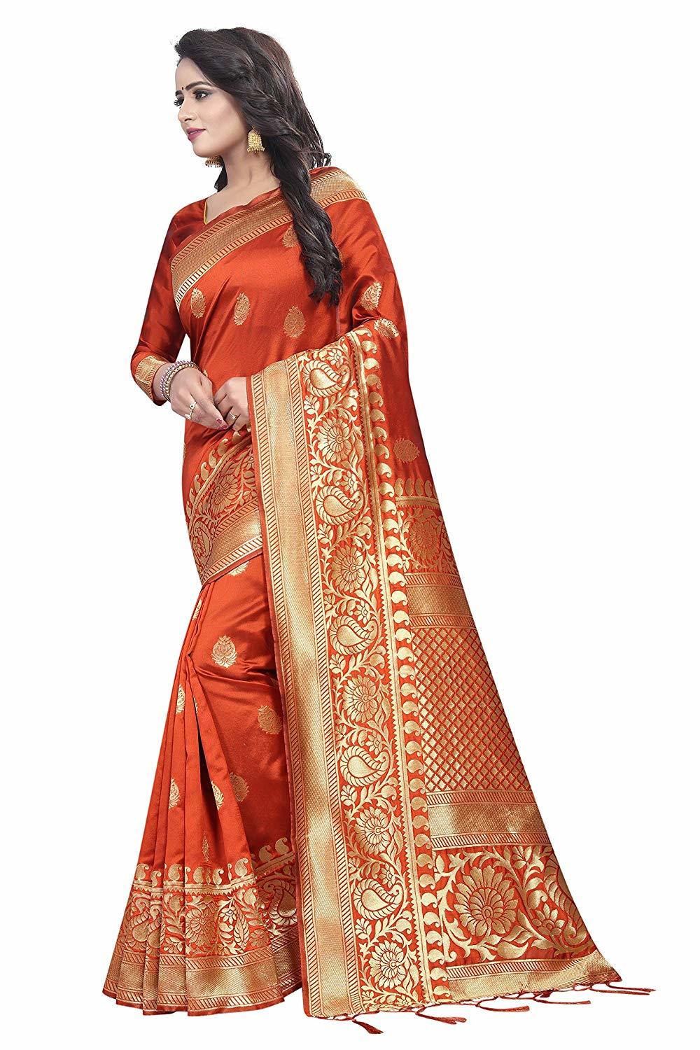 Orange Silk Saree