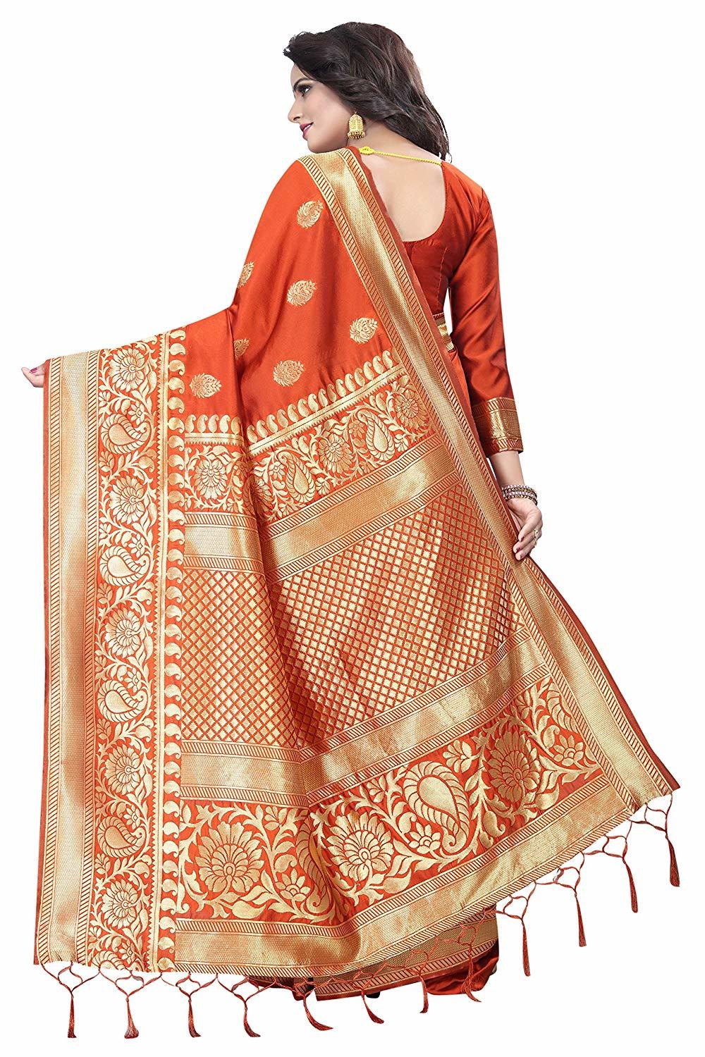 Orange Silk Saree