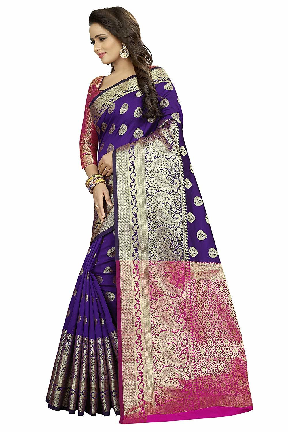 Purple Silk Saree