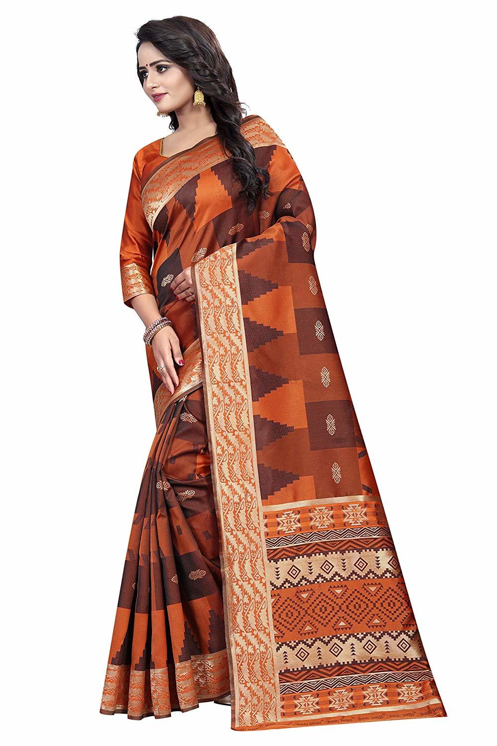 Orange Silk Saree