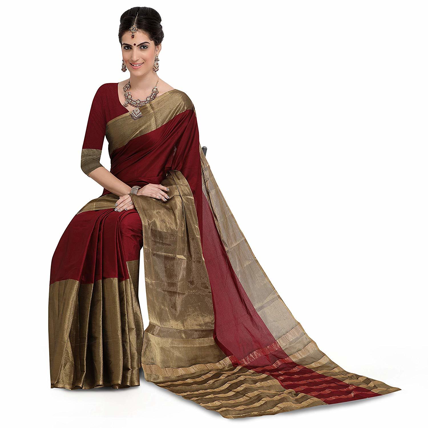 Maroon Silk Saree