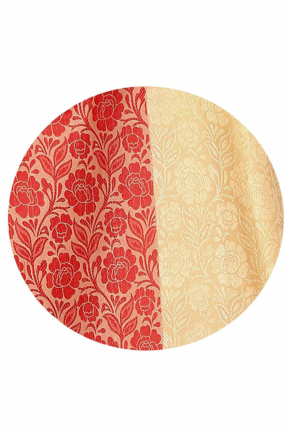 Chiku Red Silk Saree