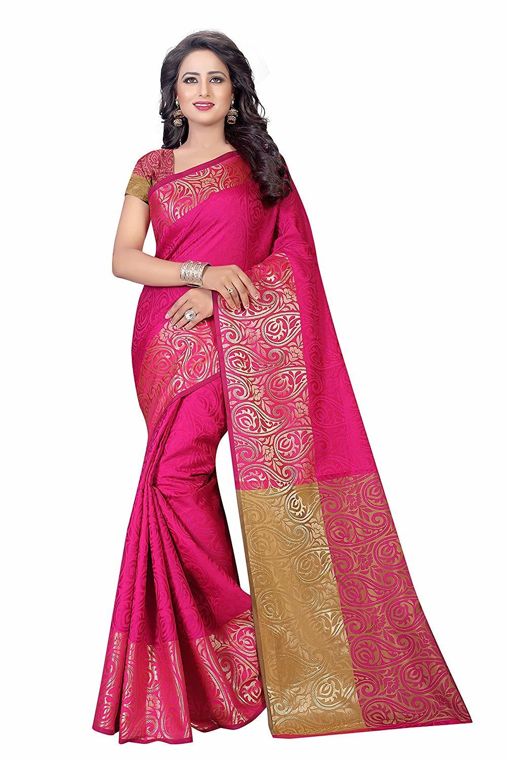 Pink Silk Saree