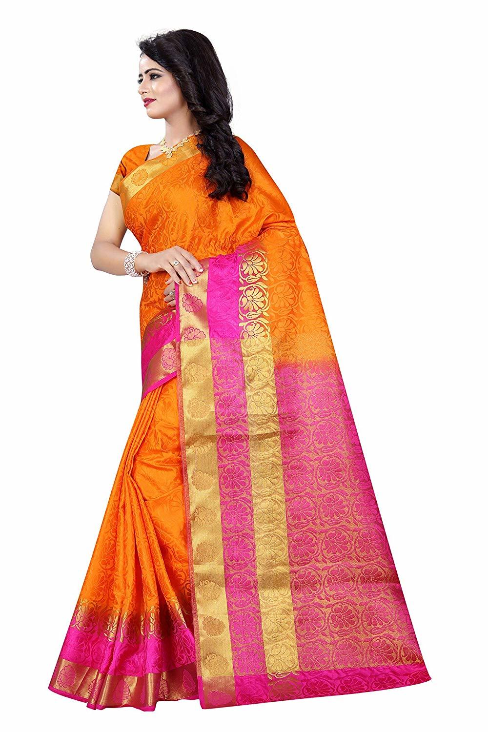 Orange Silk Saree