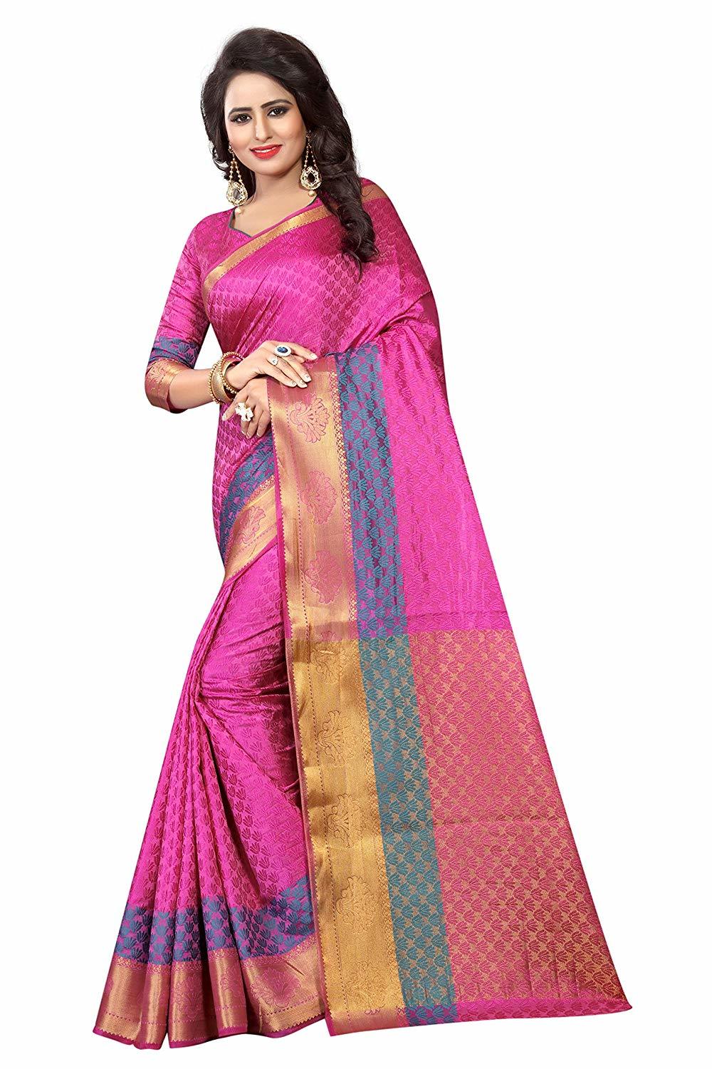 Pink Silk Saree
