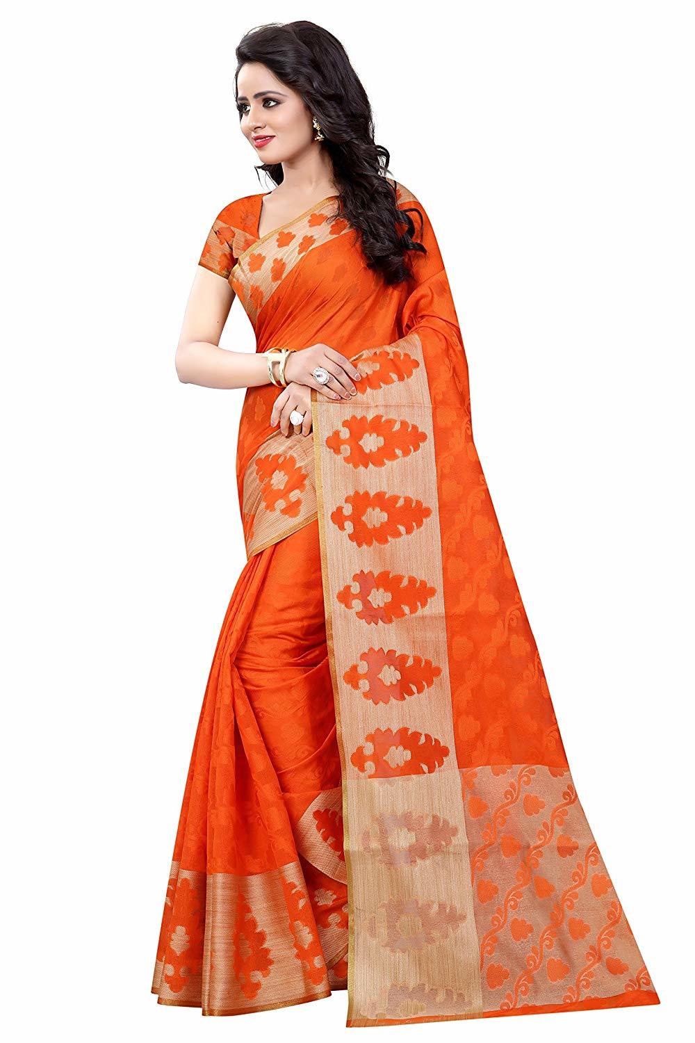 Orange Silk Saree