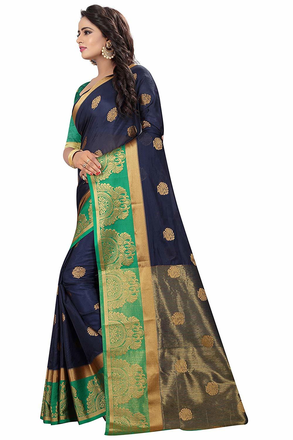 Navy Blue Silk Saree