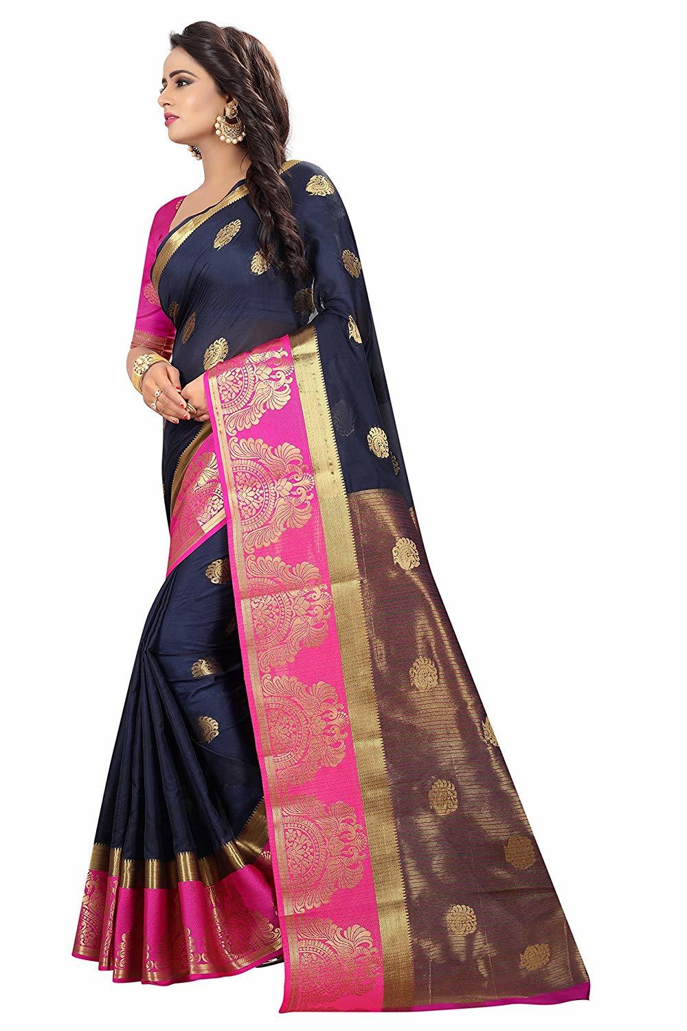Navy Blue Fancy Saree