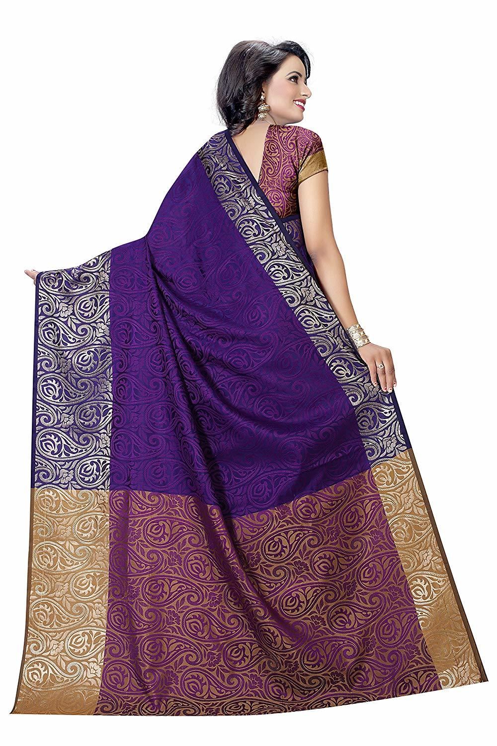 Purple Fancy Work Casual Saree
