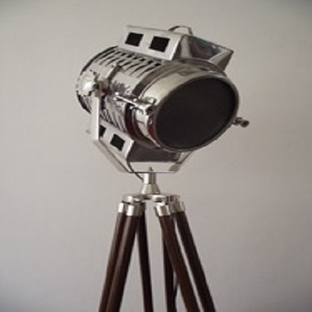 Chrome & Brown Original Tripod Lamp Small