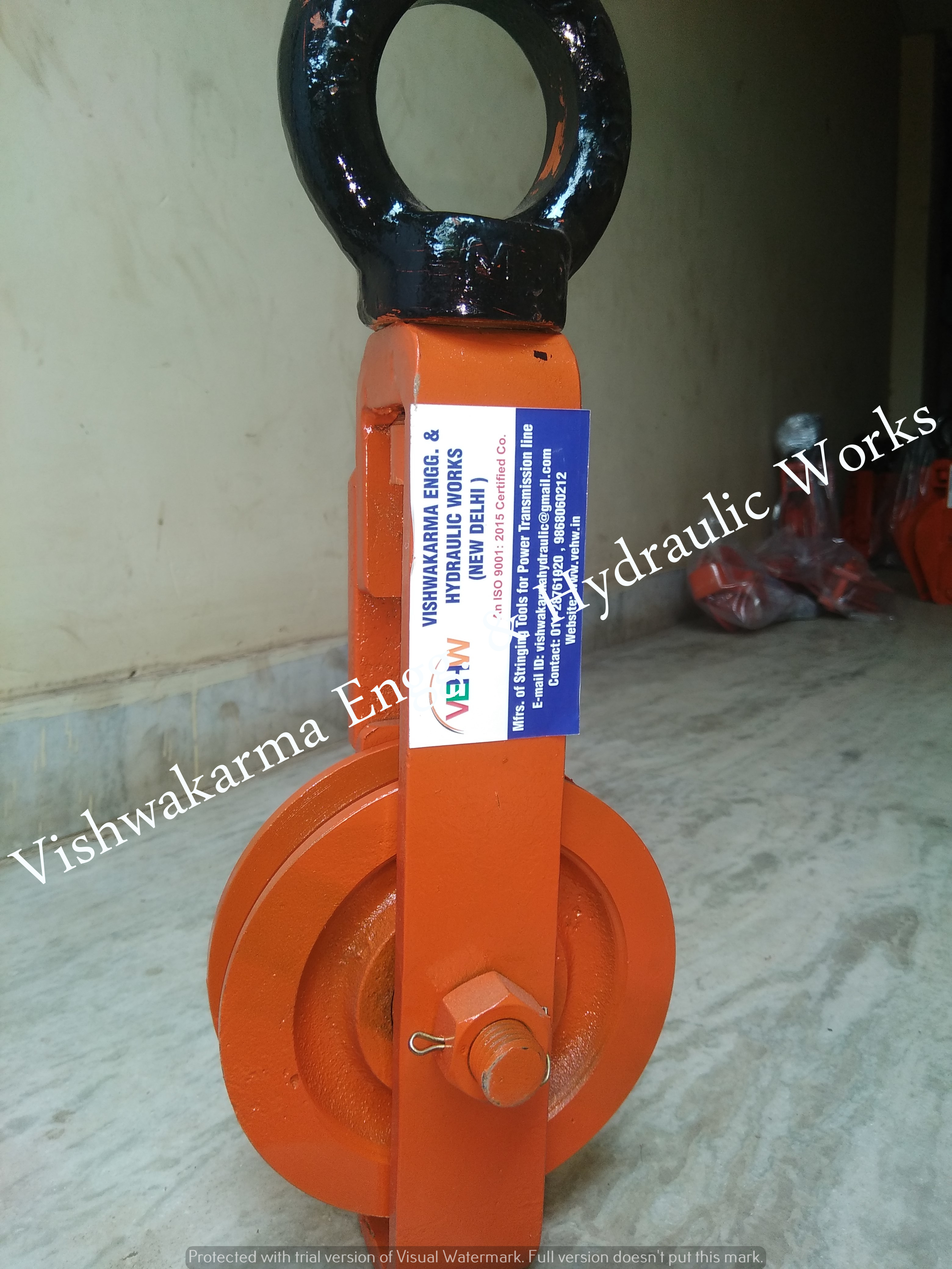 Yellow Single Sheave Wire Rope Pulley