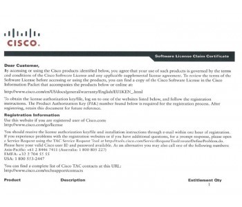 L-LIC-CT5508-1A,25A,50A CISCO 5500 Series Wireless Controller License